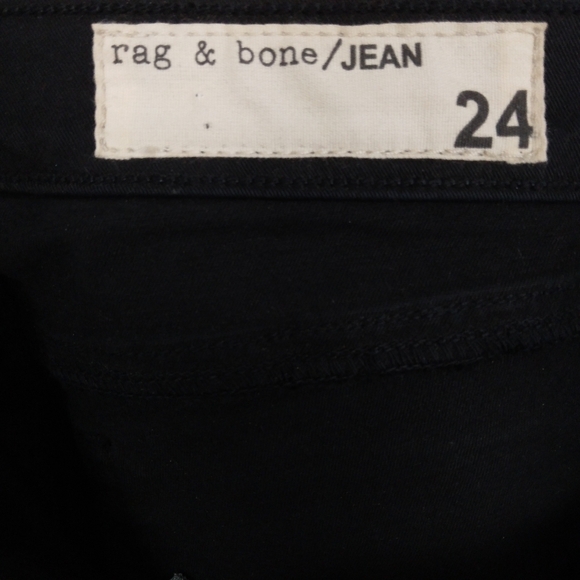 Rag & Bone Ankle Crop Tuxedo Jeans Size 24 In Black/Silver Combo - Picture 7 of 9